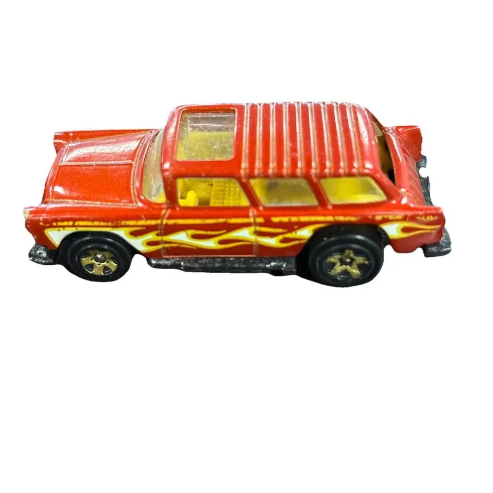 Hot Wheels 1955 Chevy Nomad C.1969 Mattel Orange With Flames Modern Reproduction